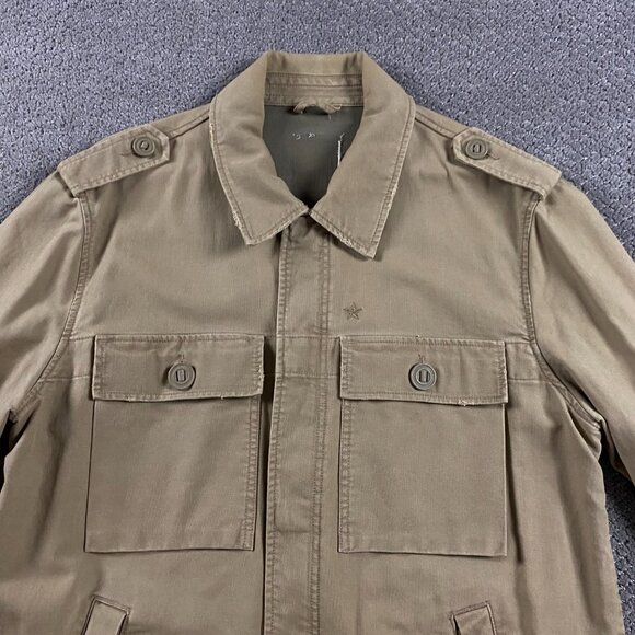 Vintage Old Navy Military Field Jacket Coat Men's Large Khaki Button Up - Picture 7 of 16